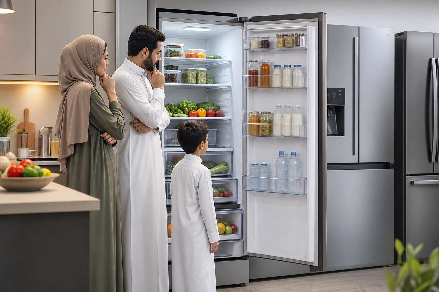 كم لتر ثلاجة تحتاج أسرتك؟ اختر السعة المناسبة قبل أن تدفع أكثر